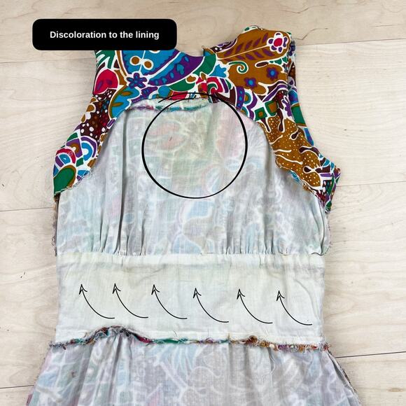 Vintage 1960s  Sleeveless Colorful Polished Cotton Minidress - Picture 6 of 9